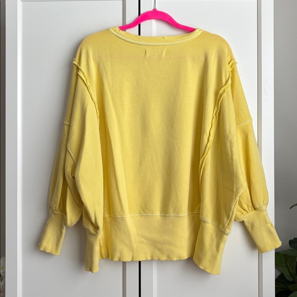Free People Camden Sweatshirt, Mellow Yellow, XS - Picture 3 of 4